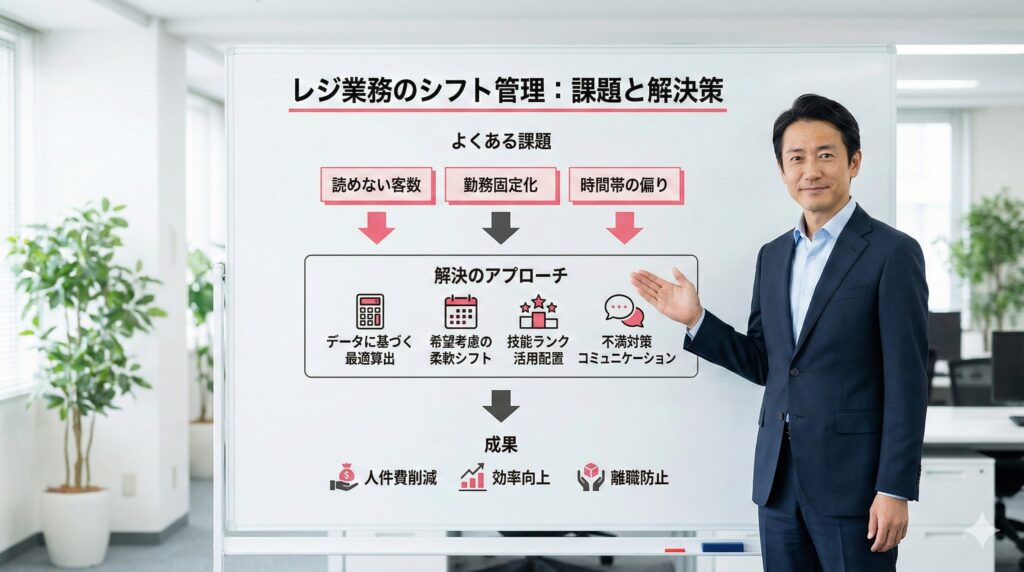 レジシフト管理の課題と解決策｜人件費削減と待ち時間短縮を両立する方法